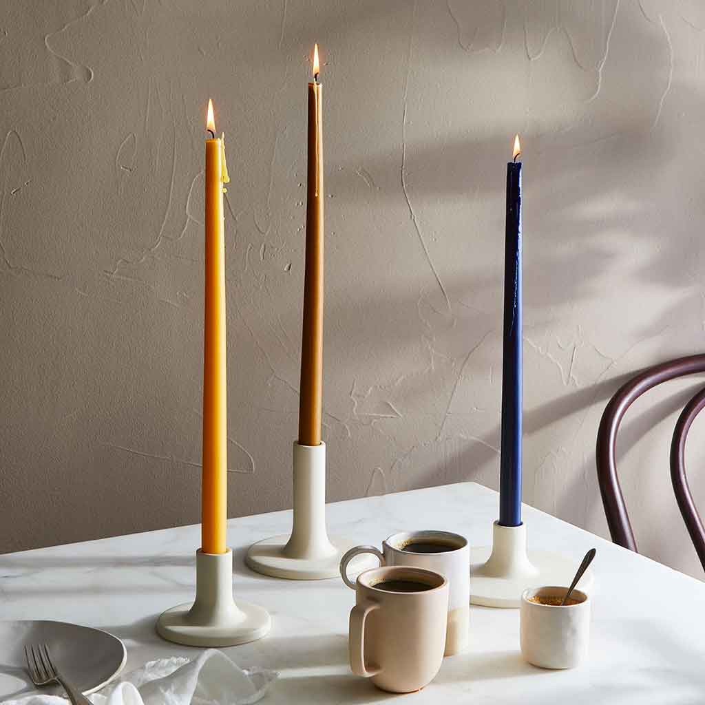 The Floral Society 12" Taper Candles 2-Pack - Saffron - re-souL