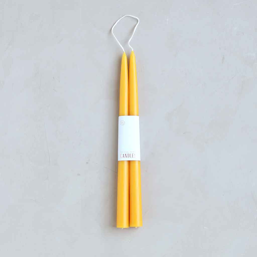 The Floral Society 12" Taper Candles 2-Pack - Saffron - re-souL