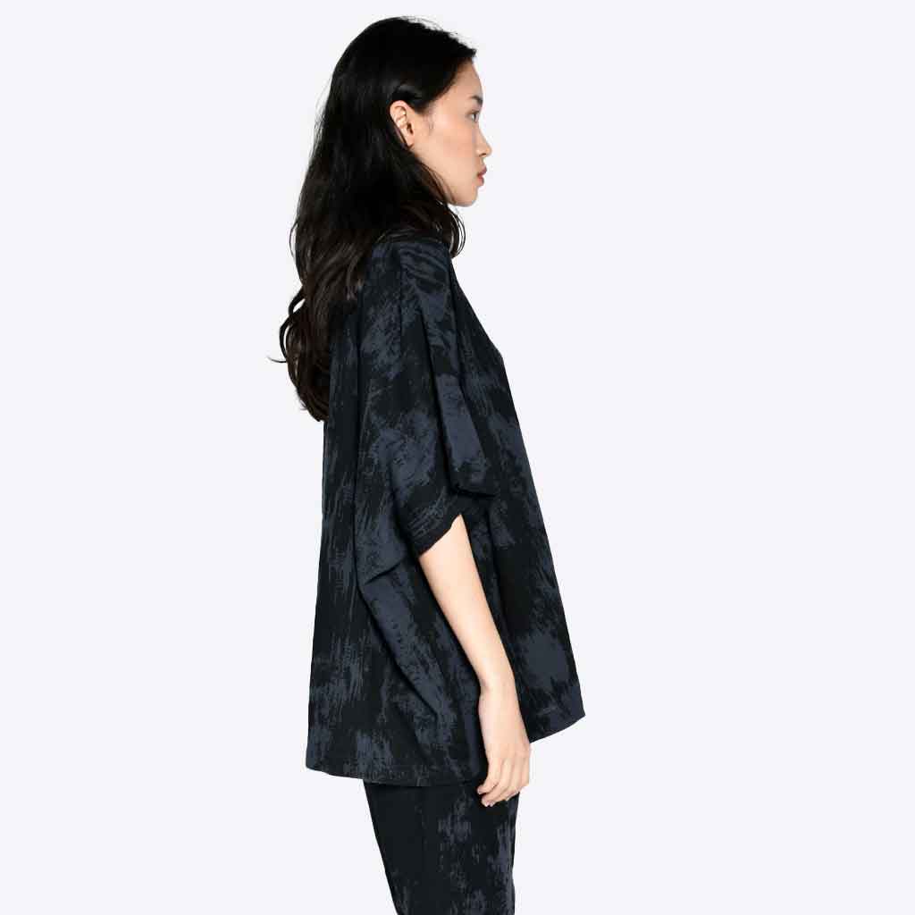 Uzi NYC Coarse Cotton Tunic - Black - re-souL