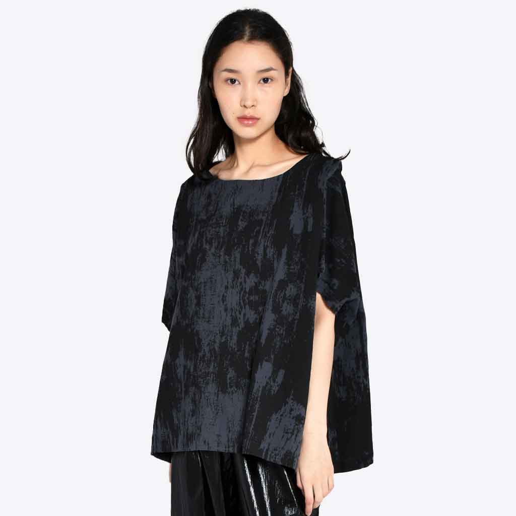 Uzi NYC Coarse Cotton Tunic - Black - re-souL