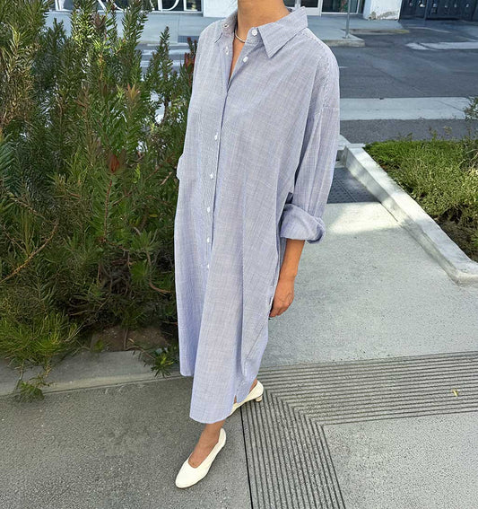 LBS Artist Long Shirt - Blue Pinstripe