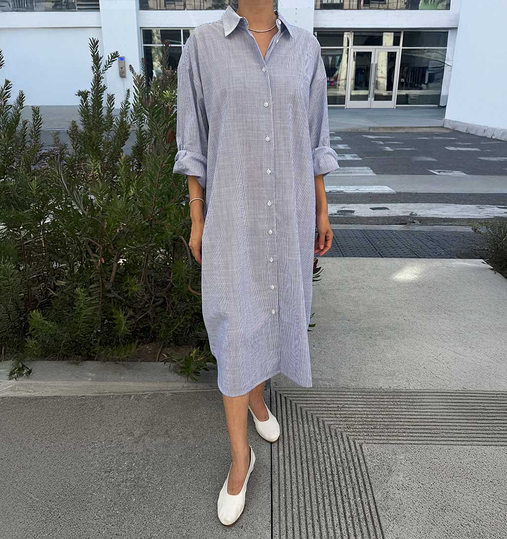 LBS Artist Long Shirt - Blue Pinstripe