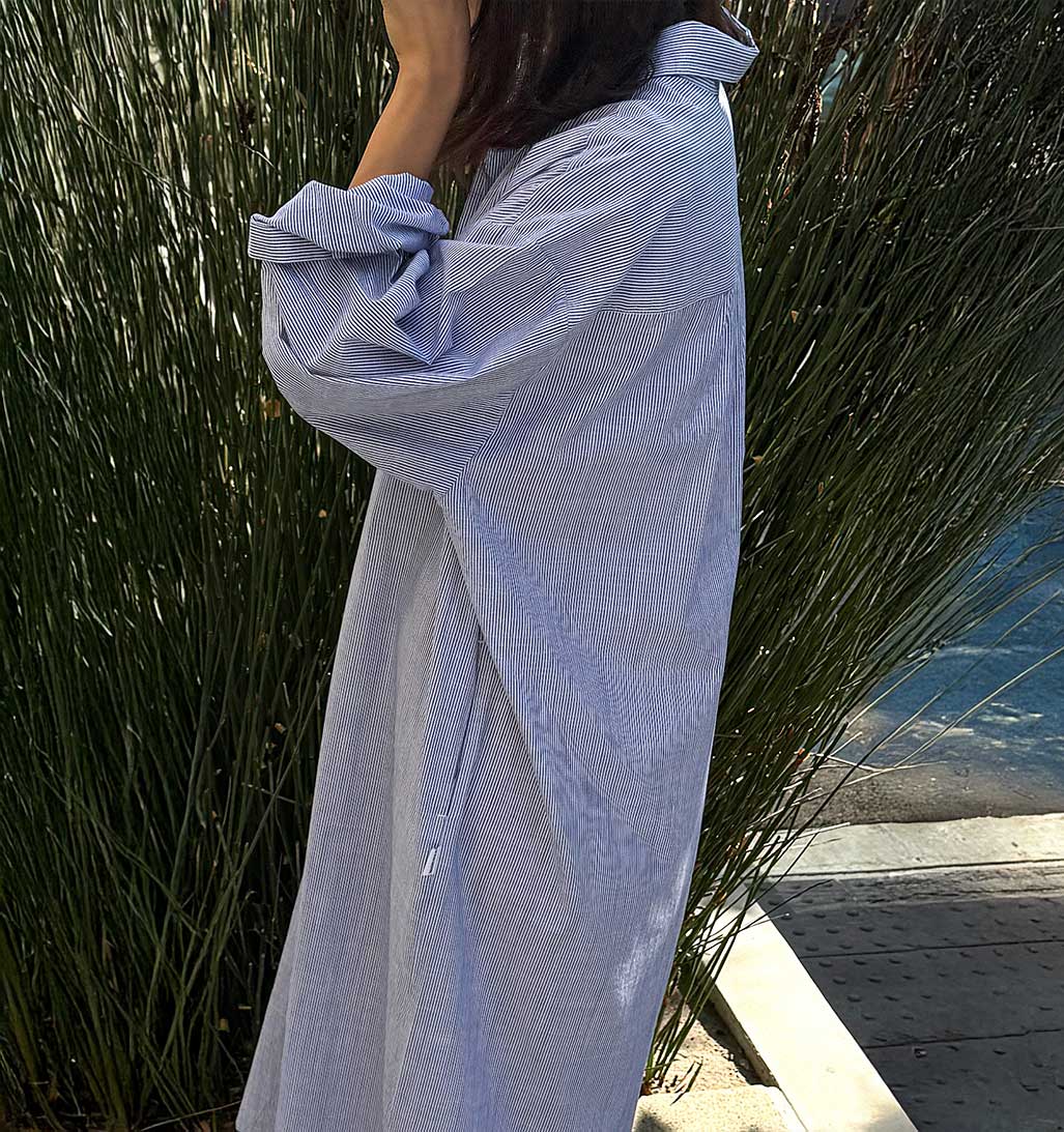 LBS Artist Long Shirt - Blue Pinstripe