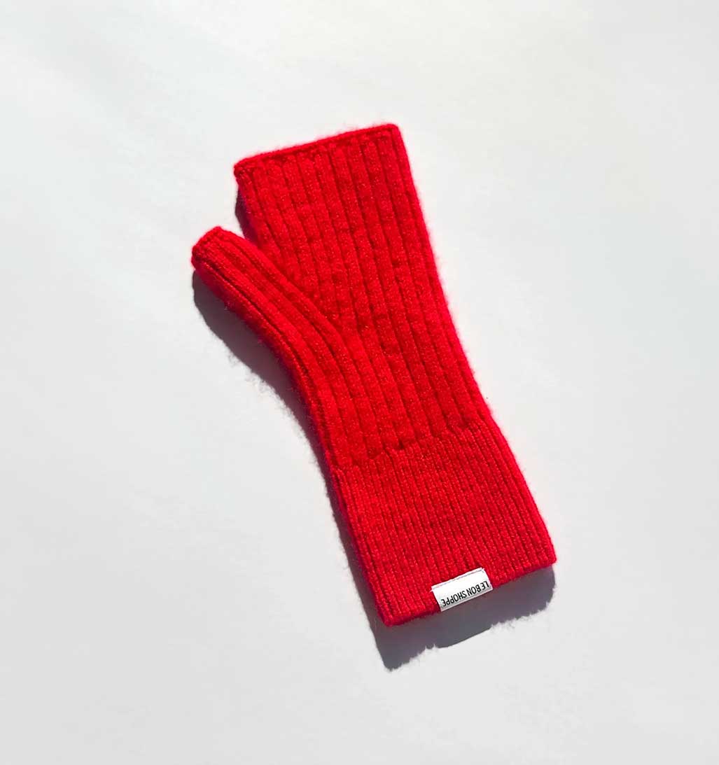 LBS Cashmere Wrist Warmers - Red