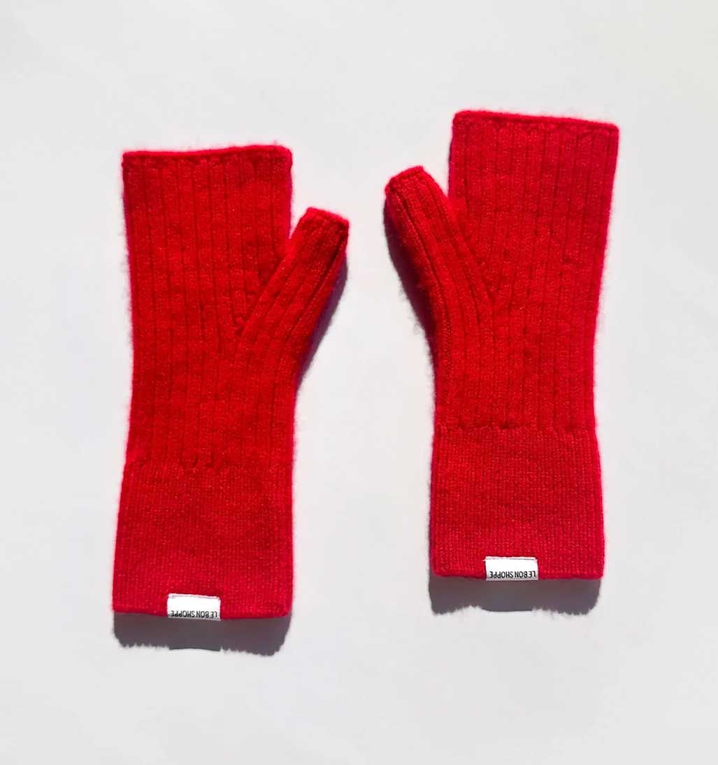 LBS Cashmere Wrist Warmers - Red
