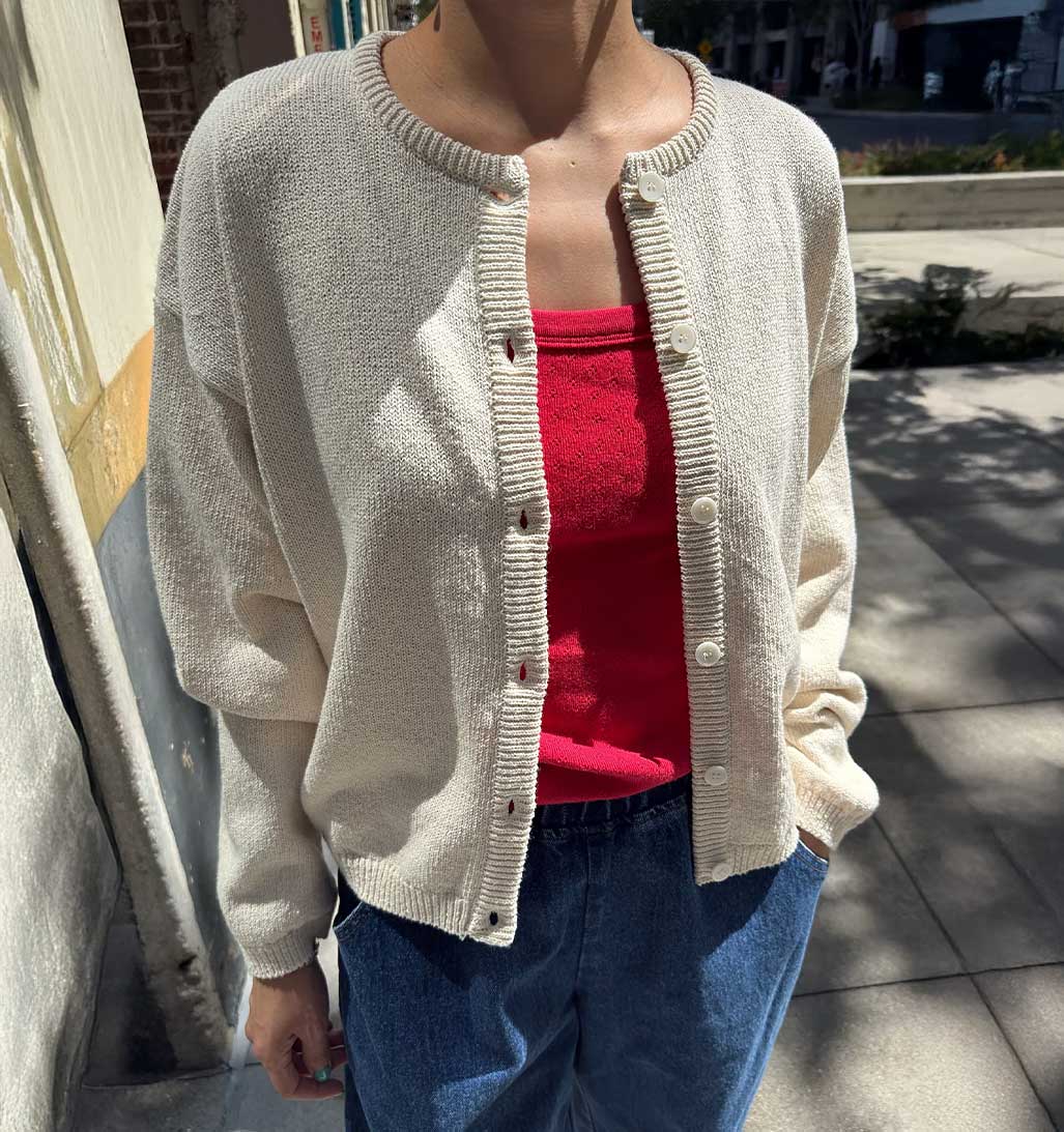 LBS Cotton Leila Cardigan - Naturel