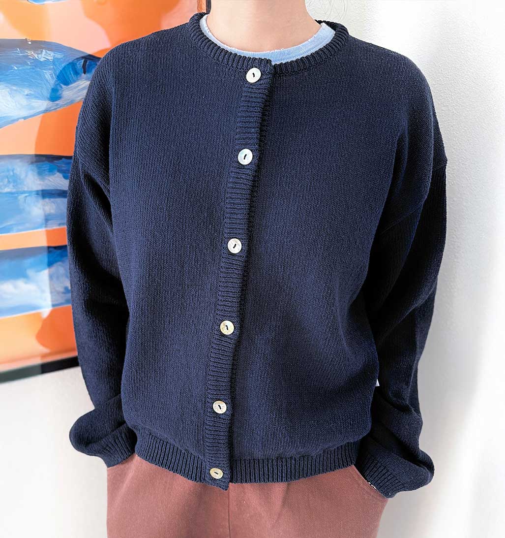 LBS Cotton Leila Cardigan - Navy