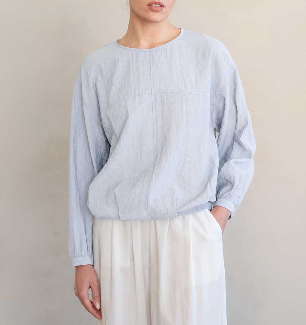 Textured Tapered Waist Blouse