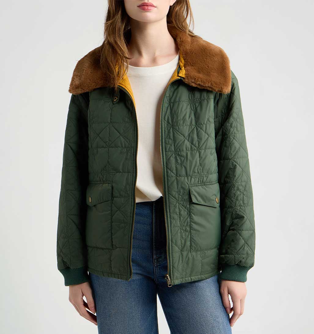 Reversible Logger Puffer - Pine & Amber