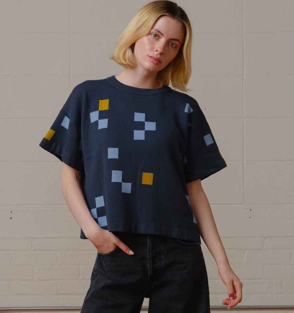 Albers Short Sleeve Sweater Tee - Cordierite - re - souL