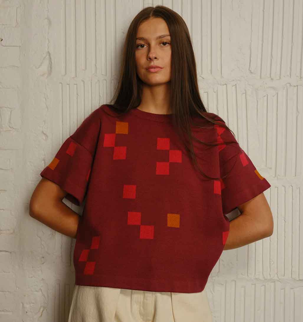 Albers Short Sleeve Sweater Tee - Topaz - re - souL