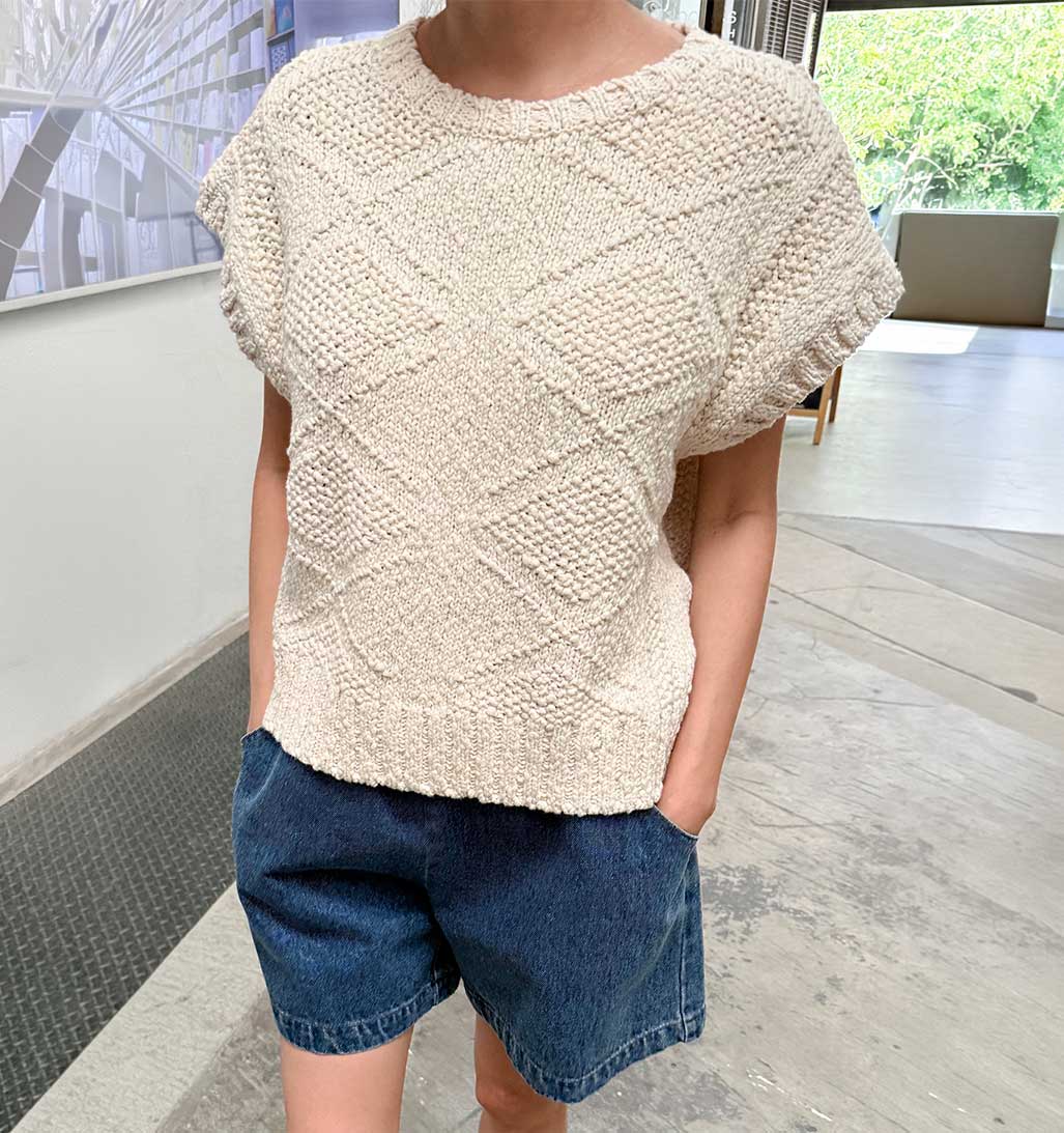 Alden Cotton Cap Sleeve Sweater - Natural - re - souL