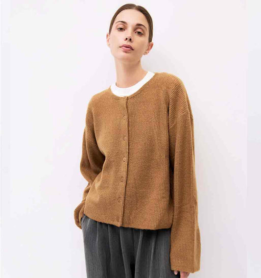Anabel Knit Cardigan - Brown - re - souL