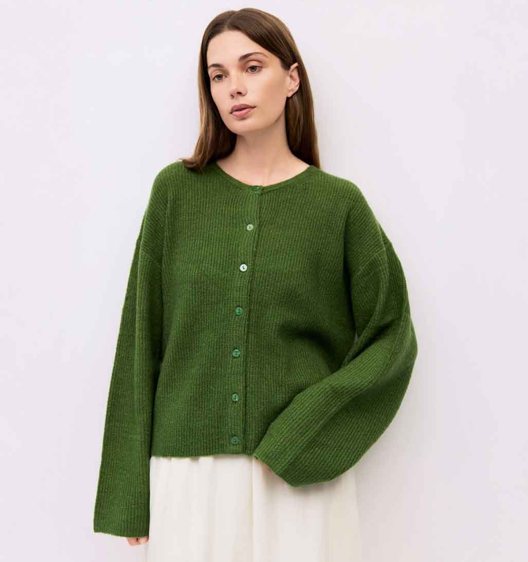 Anabel Knit Cardigan - Green - re - souL