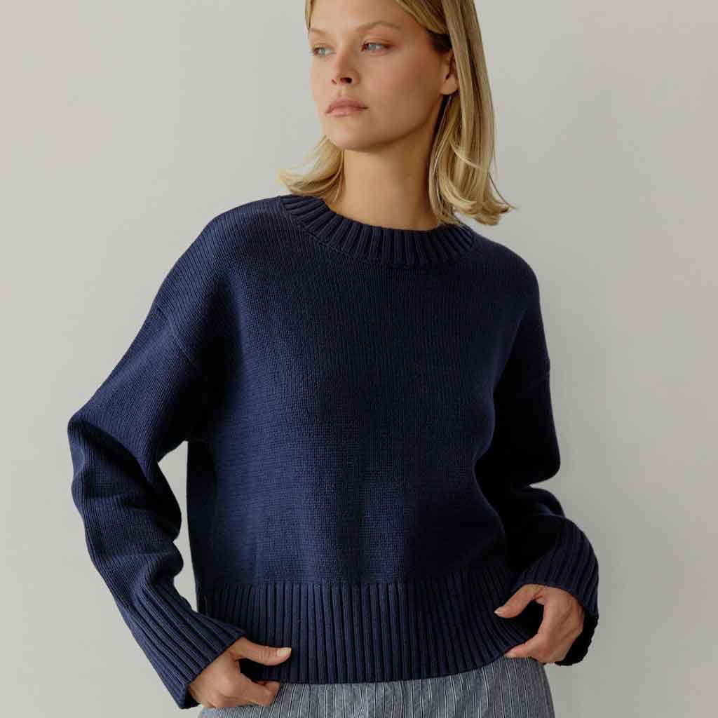 Asher Sweater - Navy - re - souL
