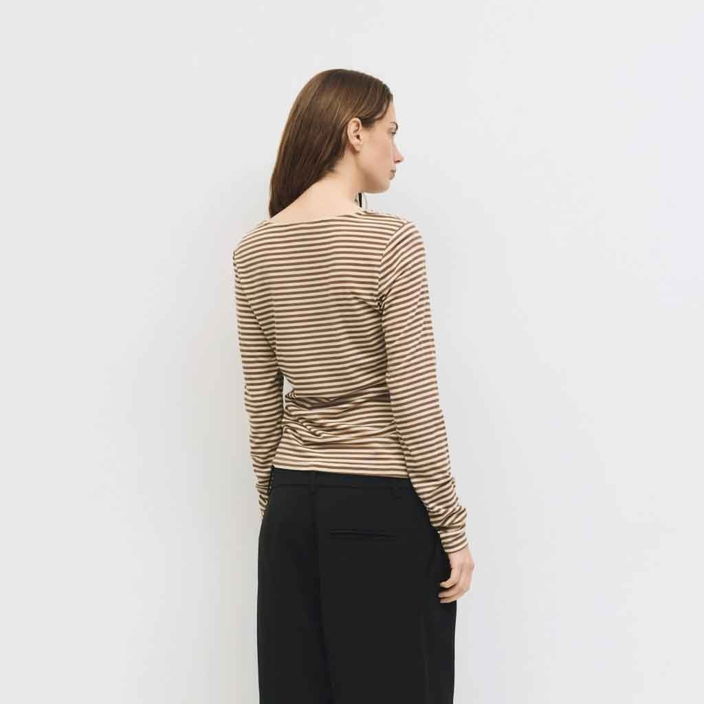 Ashley Striped Top - Brown/White - re - souL