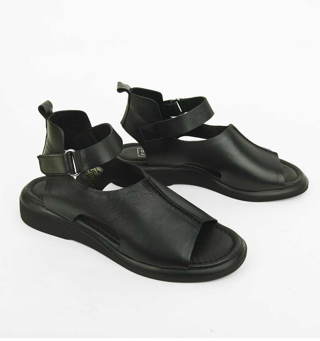 Ava City Sandal - Black - re-souL