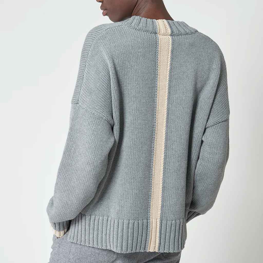 Berf V - Neck Sweater - Grey/Beige - re - souL