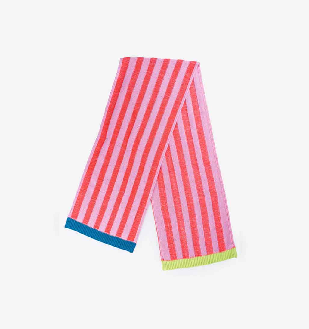 Big Stripe Knit Scarf - Poppy Lilac - re - souL