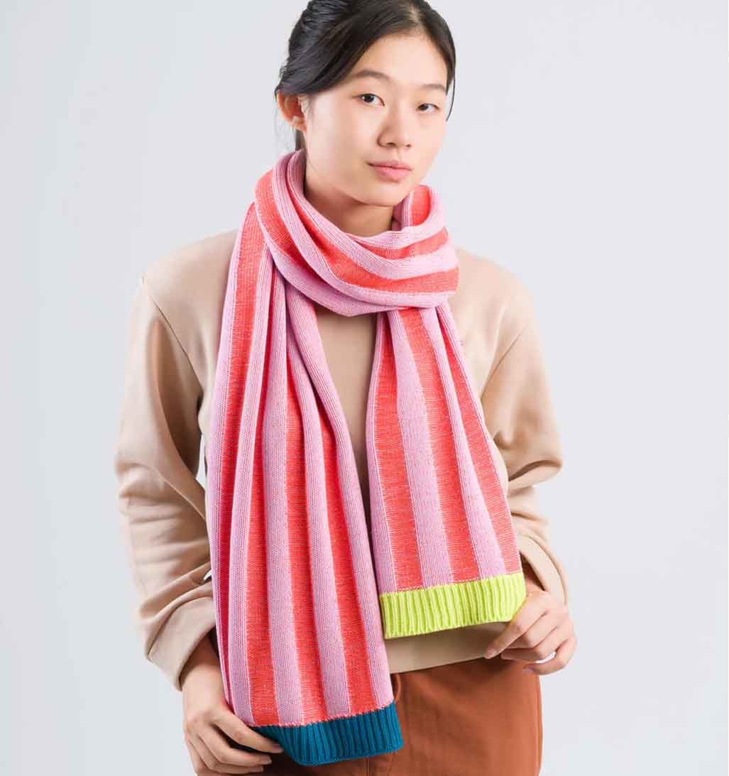 Big Stripe Knit Scarf - Poppy Lilac - re - souL
