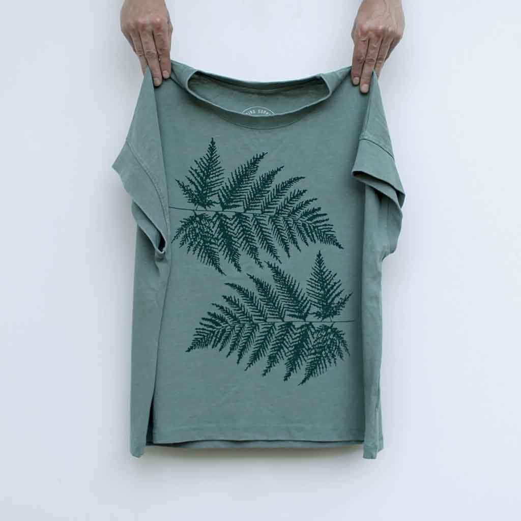 Blackbird Supple Boxy Tee - Green Ferns - re - souL