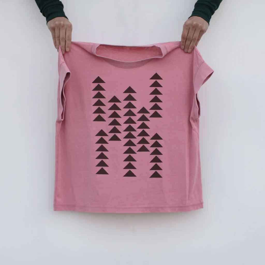 Blackbird Supple Boxy Tee - Pink Geo Pattern - re - souL