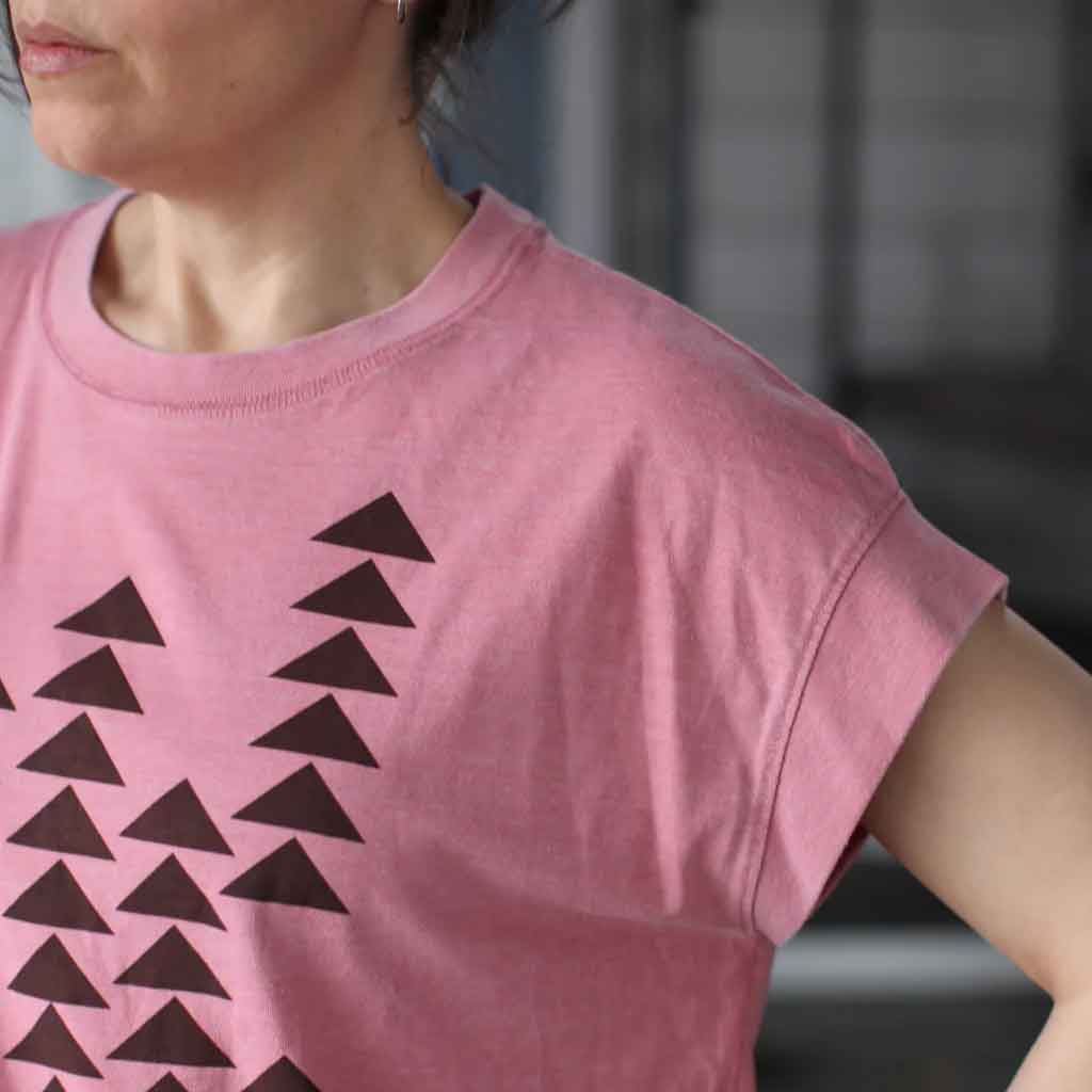 Blackbird Supple Boxy Tee - Pink Geo Pattern - re - souL