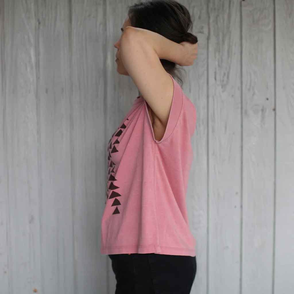 Blackbird Supple Boxy Tee - Pink Geo Pattern - re - souL