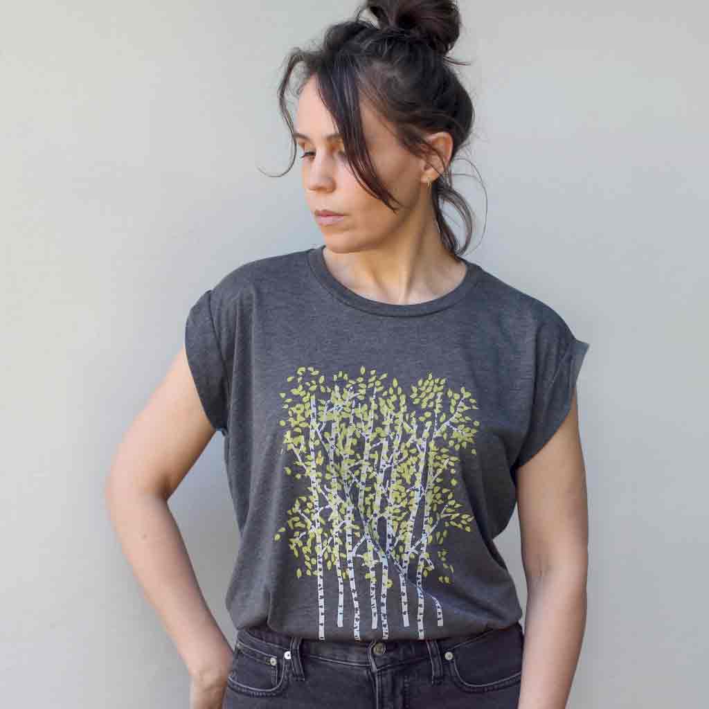 Blackbird Supply Co. Aspen Trees Cuff Muscle Tee - re - souL