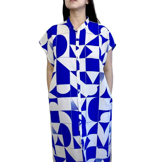 Blue Geometric Dress - re - souL