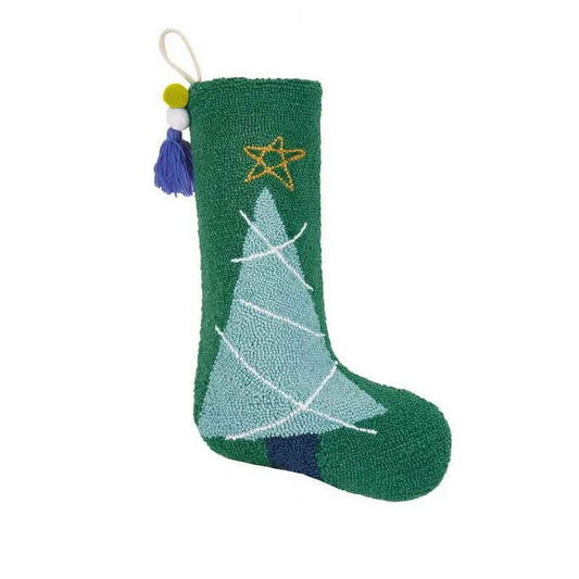 Blue Tree Stocking with Tassel - re - souL