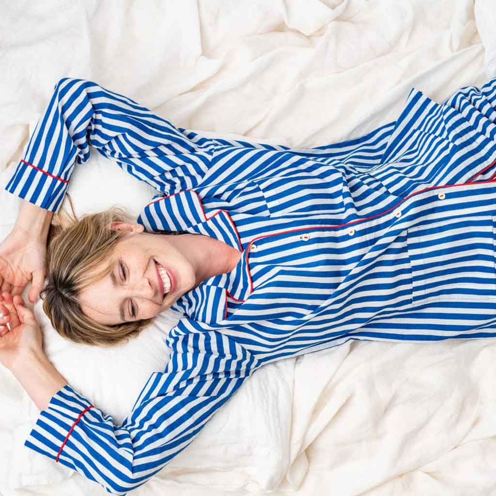 Bonnie Pajama Set - Blue and White - re - souL