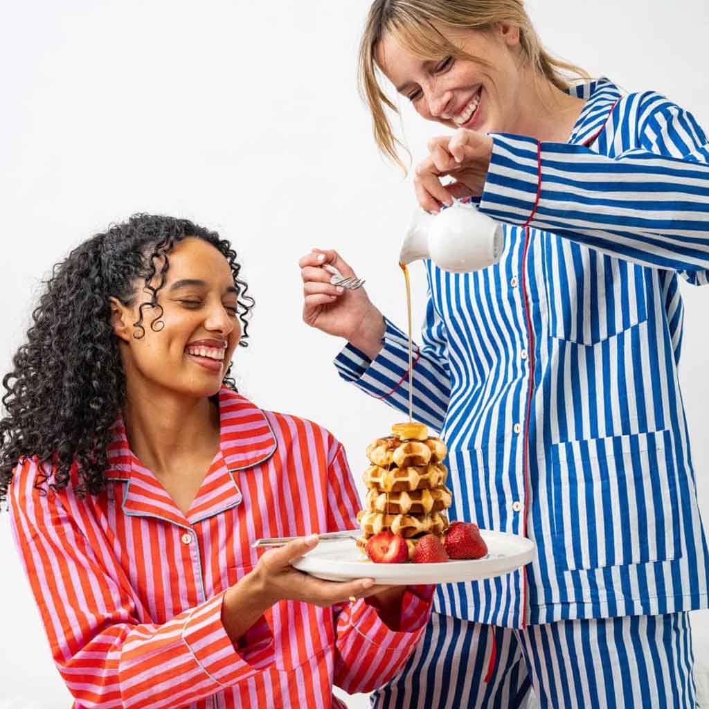 Bonnie Pajama Set - Blue and White - re - souL