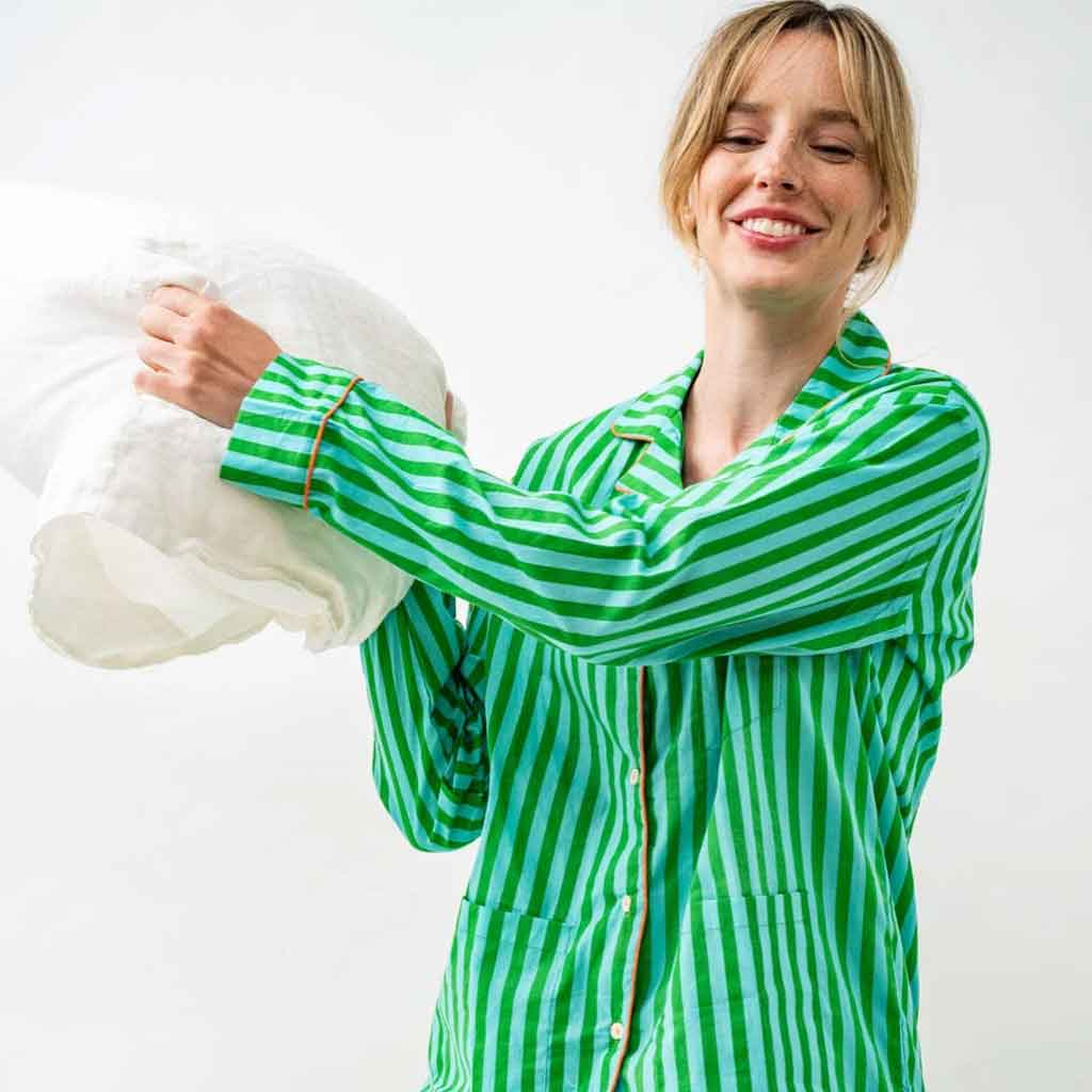 Bonnie Pajama Set - Green and Blue - re - souL