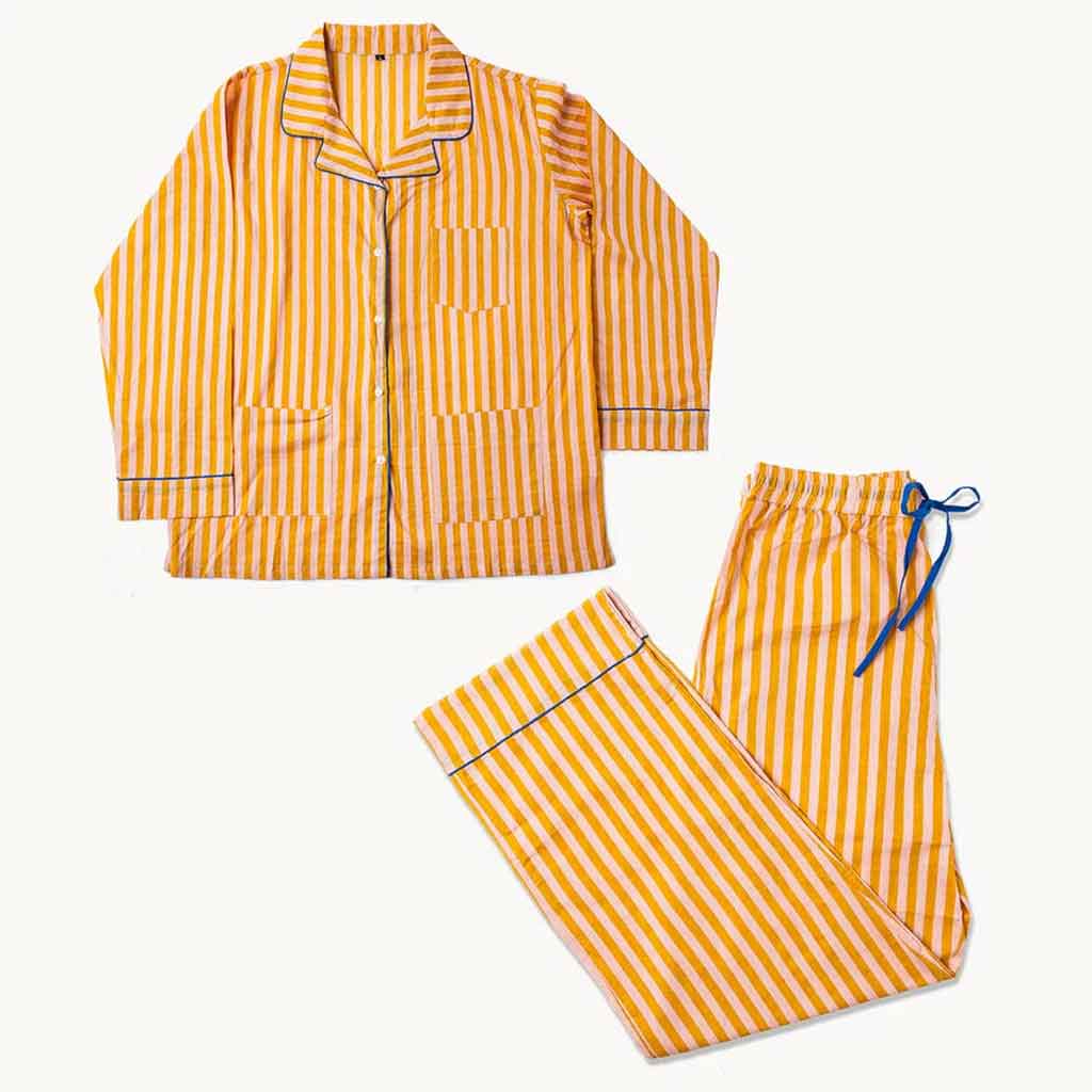 Bonnie Pajama Set - Mustard & Blush - re - souL