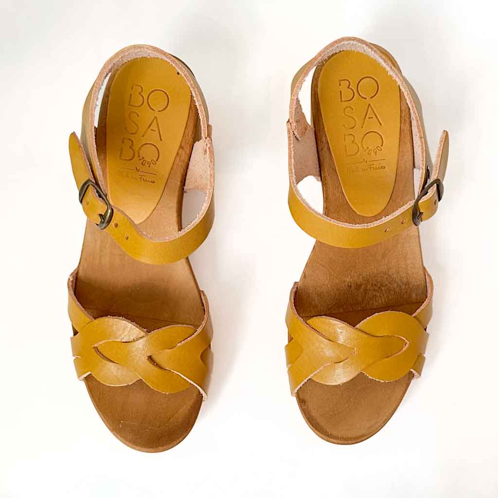 Bosabo Woven Strap Sandal Clog - Yellow - re - souL