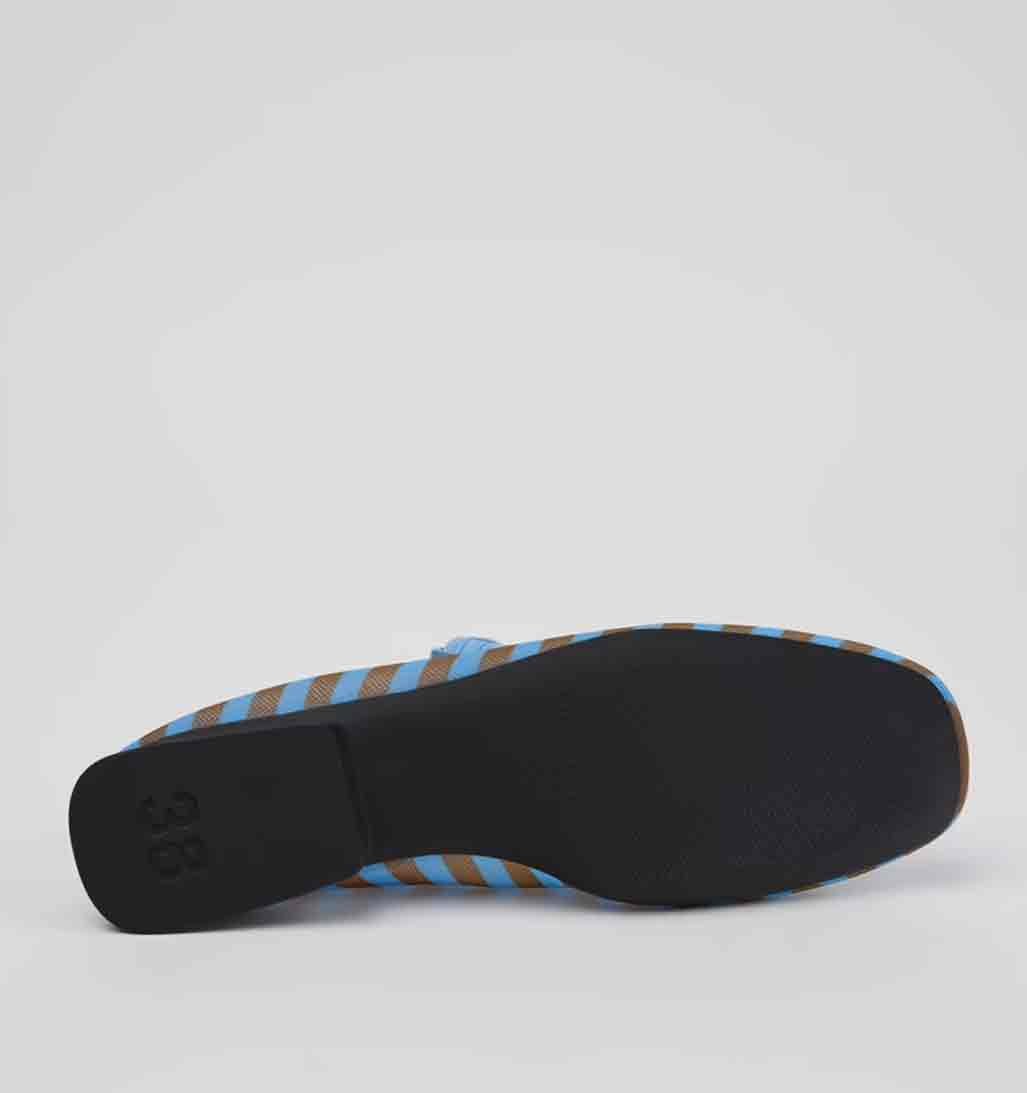 Camper Casi Myra Textile Ballerina Flat - Blue/Brown - re - souL