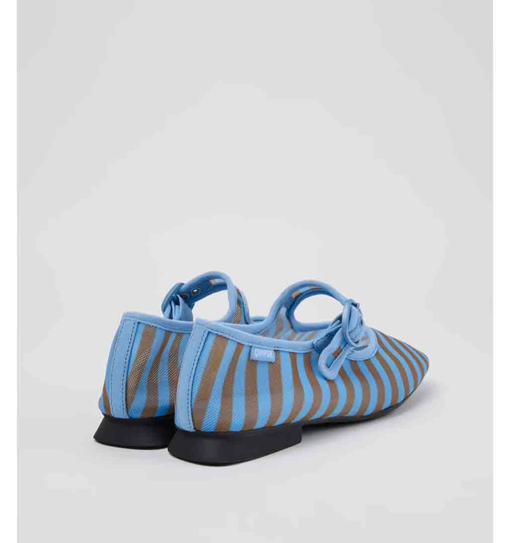 Camper Casi Myra Textile Ballerina Flat - Blue/Brown - re - souL