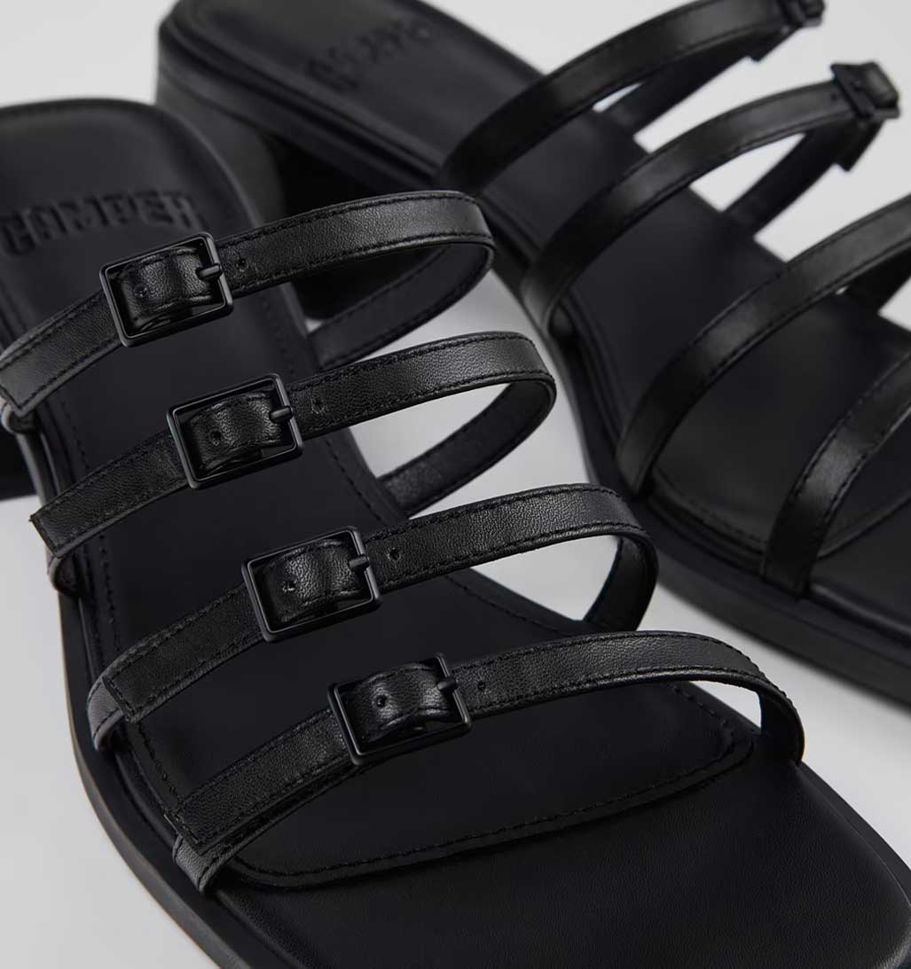 Camper Kora Backless Block Heel Sandal - Black - re - souL