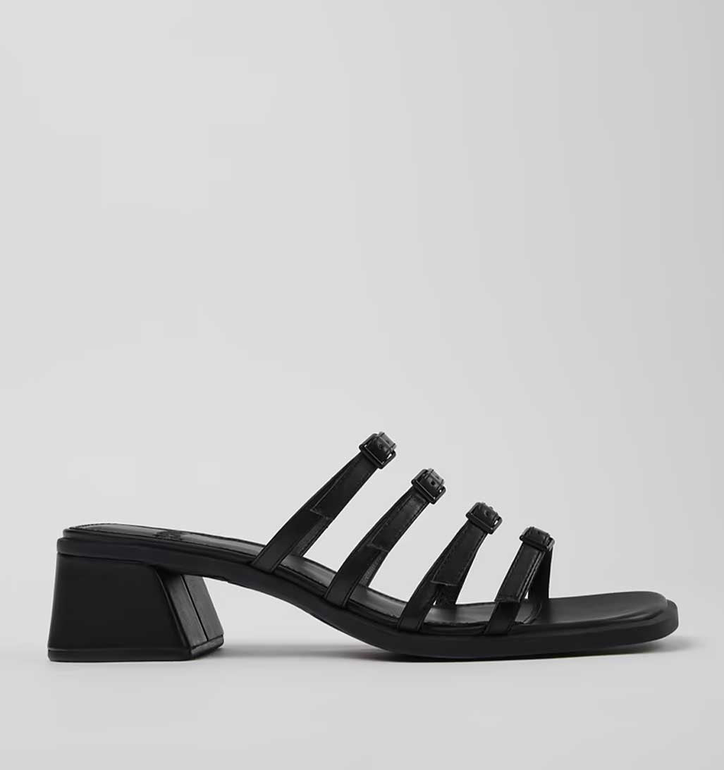 Camper Kora Backless Block Heel Sandal - Black - re - souL
