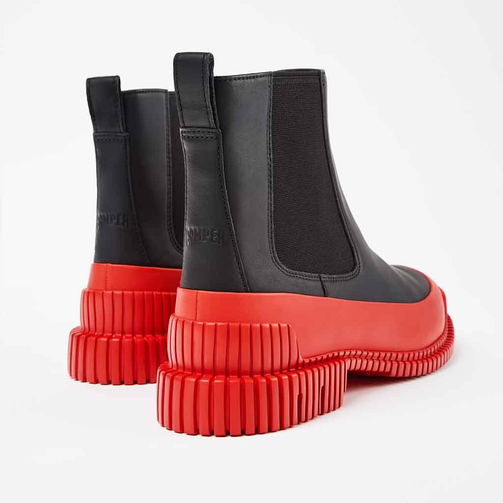 Camper Pix Boot - Black with Red Sole - re - souL