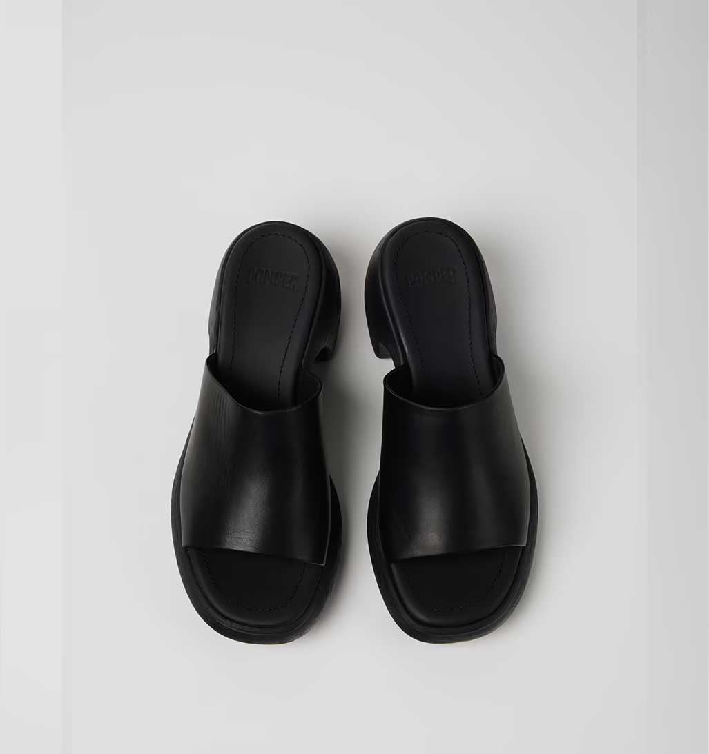 Camper Thelma Platform Slide Sandal - Black - re - souL