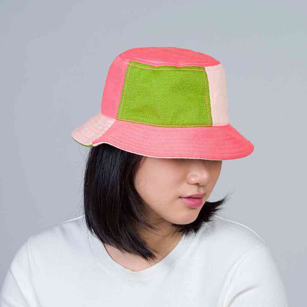 Checkerboard Bucket Hat - Melon Blush - re - souL