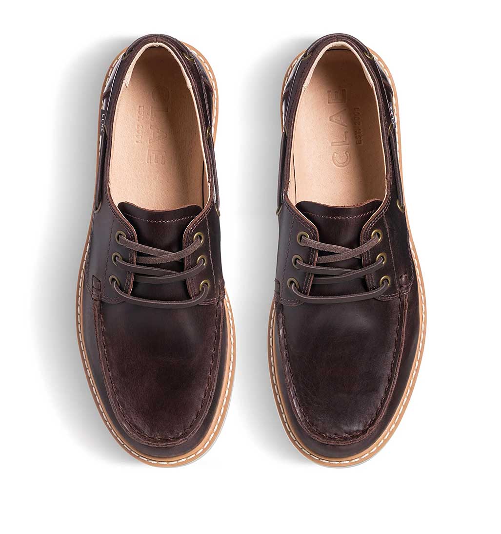 Clae Carter Boat Shoe - Walrus Brown Leather - re - souL