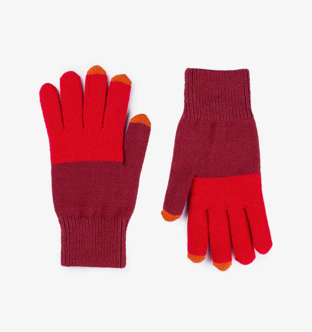Colorblock Knit Touchscreen Gloves - re - souL