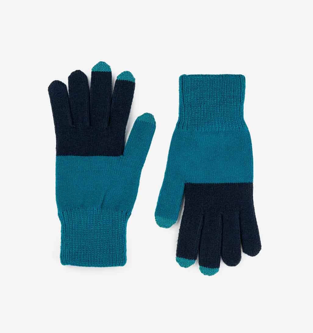 Colorblock Knit Touchscreen Gloves - re - souL