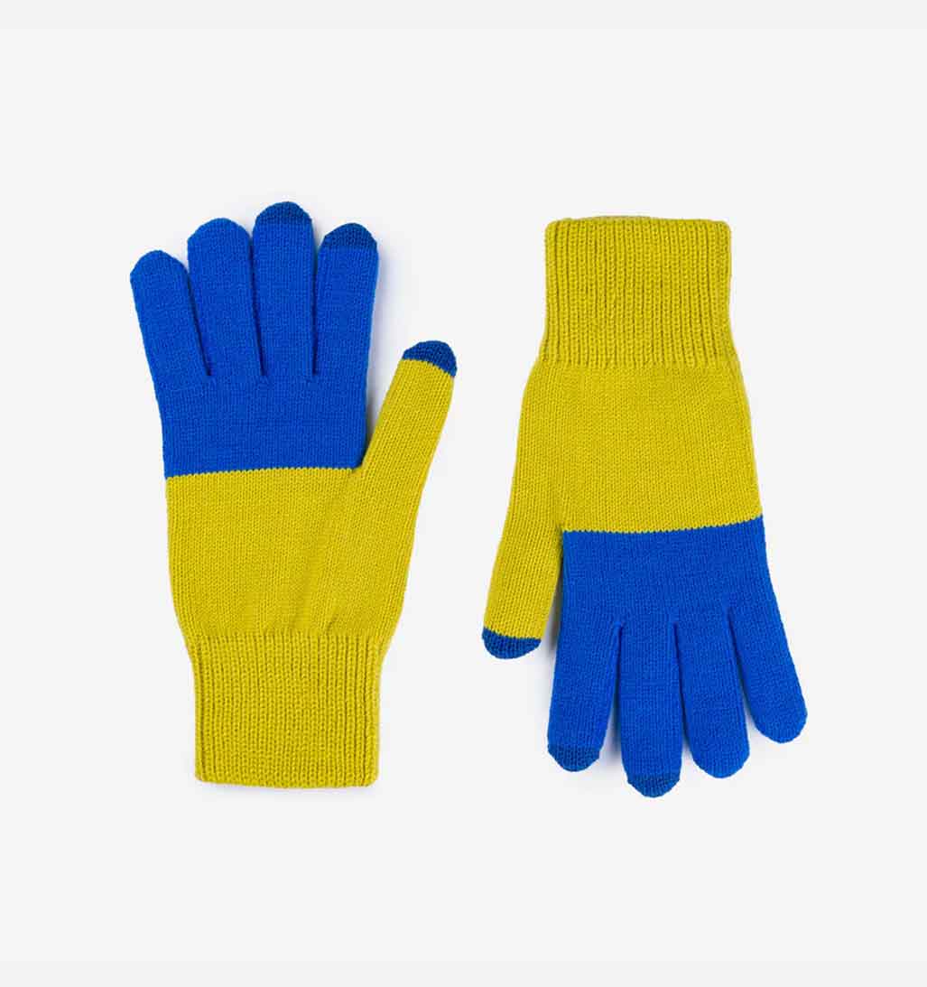 Colorblock Knit Touchscreen Gloves - re - souL