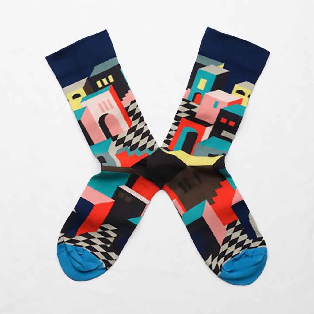 Dark Blue Decor Socks - re - souL