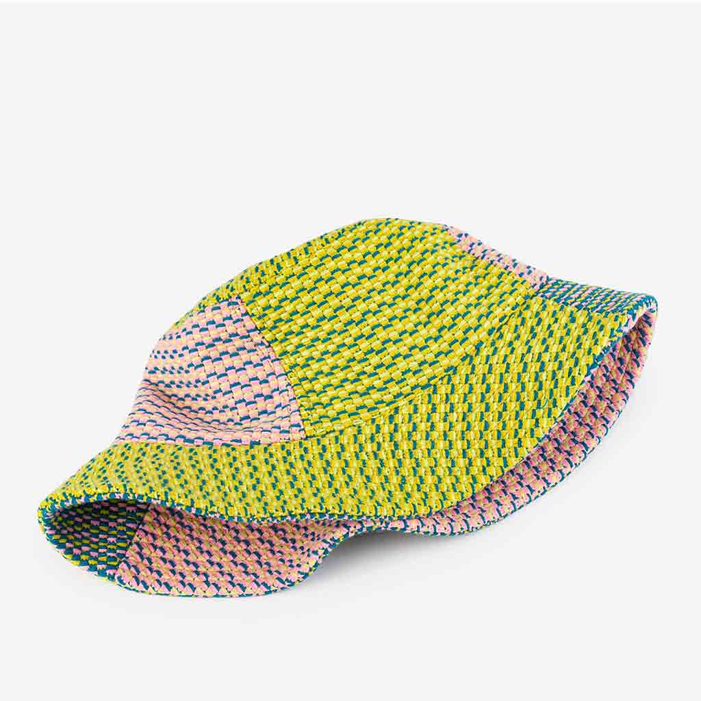 Dashes Knit Bucket Hat - Green/Pink - re - souL