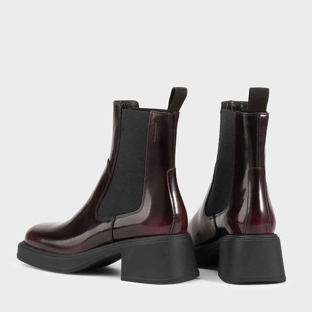 Dorah Chunky Chelsea Boot - Dark Red - re - souL